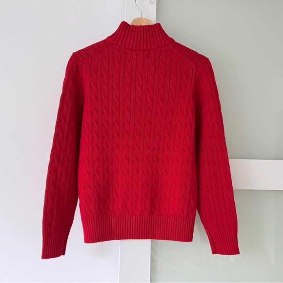 Ralph Lauren Cable-Knit Cotton Quarter-Zip Sweater - Picture 3 of 6